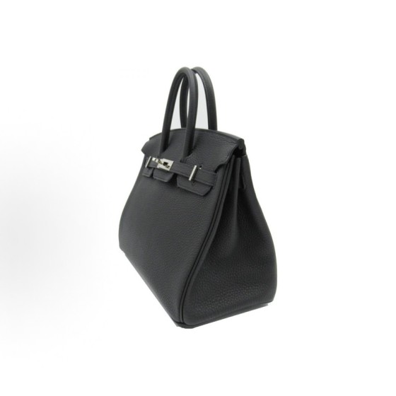 HERMES Birkin 25 Silver clasp Women\'s Edition 89 Noir Black